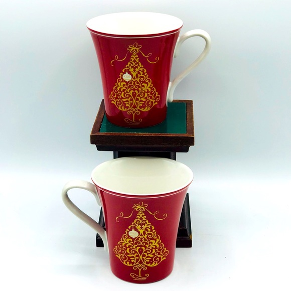 222 Fifth Golden Tree set of 2 Christmas mugs/ cups. - Picture 3 of 9